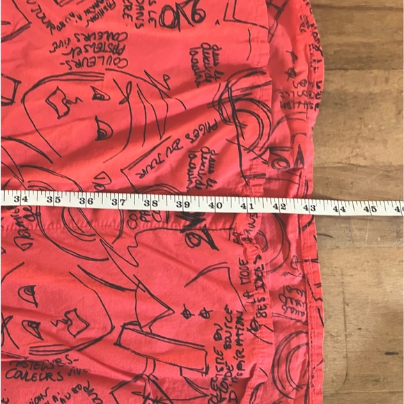 Frocella Coral Cotton Button-Up Dress with Black Print - One Size XL - Picture 8 of 10